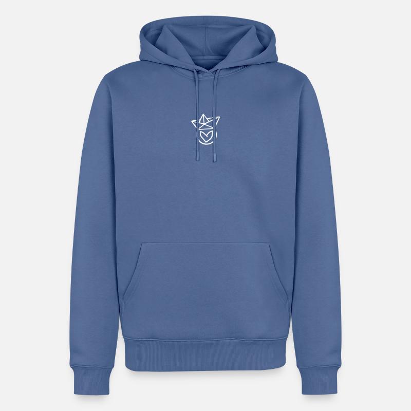 fancyneedle Logo - Männer Premium Bio Hoodie - Taubenblau