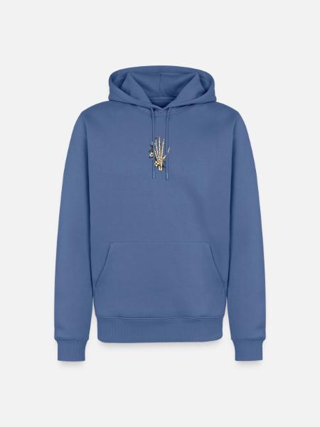 Blühende Skeletthand – Radiologie - Männer Premium Bio Hoodie - Taubenblau