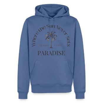 PARADISE Palme -Beach Club - Männer Premium Bio Hoodie - Taubenblau - Vorne - Nico (187cm)