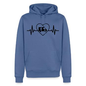 Notfall-Krankenwagen Rettung Herz-Krankenwagen - Männer Premium Bio Hoodie - Taubenblau - Vorne - Nico (187cm)
