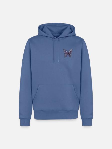 Chrom Schmetterling - Männer Premium Bio Hoodie - Taubenblau