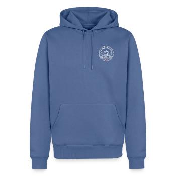 Fjord & Coast Endurance Club - Männer Premium Bio Hoodie - Taubenblau - Vorne - Nico (187cm)