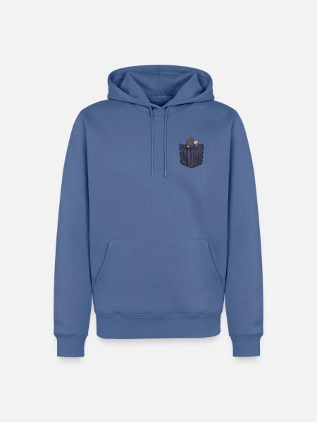 Brusttaschen Maulwurf - Männer Premium Bio Hoodie - Taubenblau