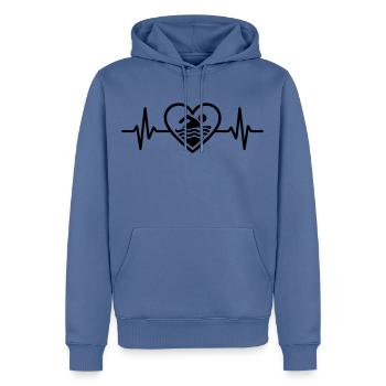 Swimming heart in the water - Men’s Premium Organic Hoodie - stone blue - Front - Nico (187cm)