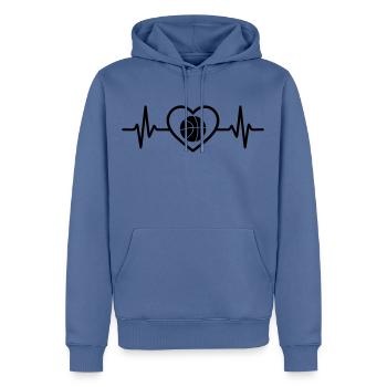 Coeur de basket-ball pour le panier - Sweat à capuche Premium bio Homme - bleu pigeon - Devant - Nico (187cm)