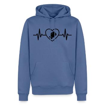 Boxing Heart in the Ring - Men’s Premium Organic Hoodie - stone blue - Front - Nico (187cm)