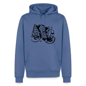 Birthday Party escalating - Männer Premium Bio Hoodie - Taubenblau - Vorne - Nico (187cm)
