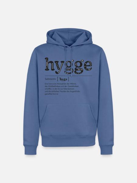 Hygge - hyggelig - Männer Premium Bio Hoodie - Taubenblau