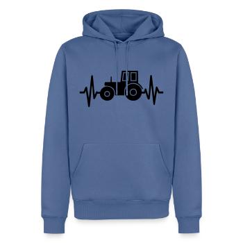 Bauer Herzschlag - Männer Premium Bio Hoodie - Taubenblau - Vorne - Nico (187cm)