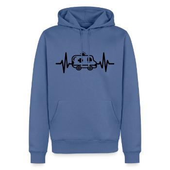 Sanitäter Herzschlag - Männer Premium Bio Hoodie - Taubenblau - Vorne - Nico (187cm)