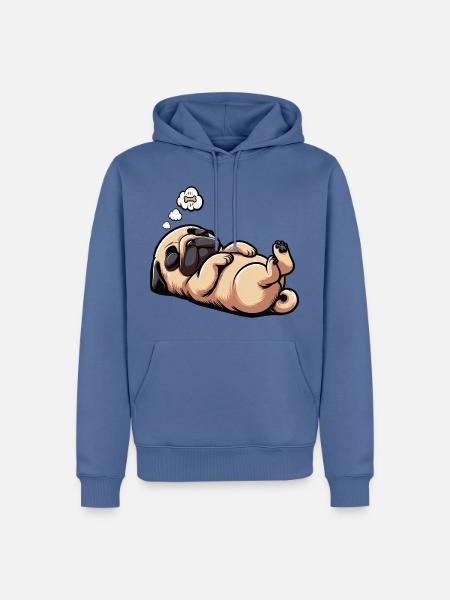 Mops Möpse Mopsbesitzer Mopsliebhaber Mopshalter - Männer Premium Bio Hoodie - Taubenblau