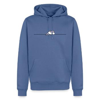 schlafendes Einhorn - Männer Premium Bio Hoodie - Taubenblau - Vorne - Nico (187cm)