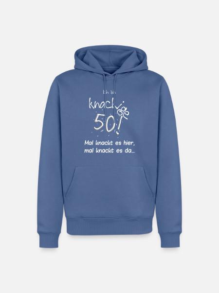 Geburtstag 50 - Männer Premium Bio Hoodie - Taubenblau