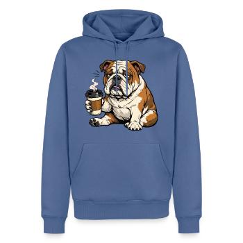 Englische Bulldogge Bully  Bullybesitzer Bullyfan - Männer Premium Bio Hoodie - Taubenblau - Vorne - Nico (187cm)
