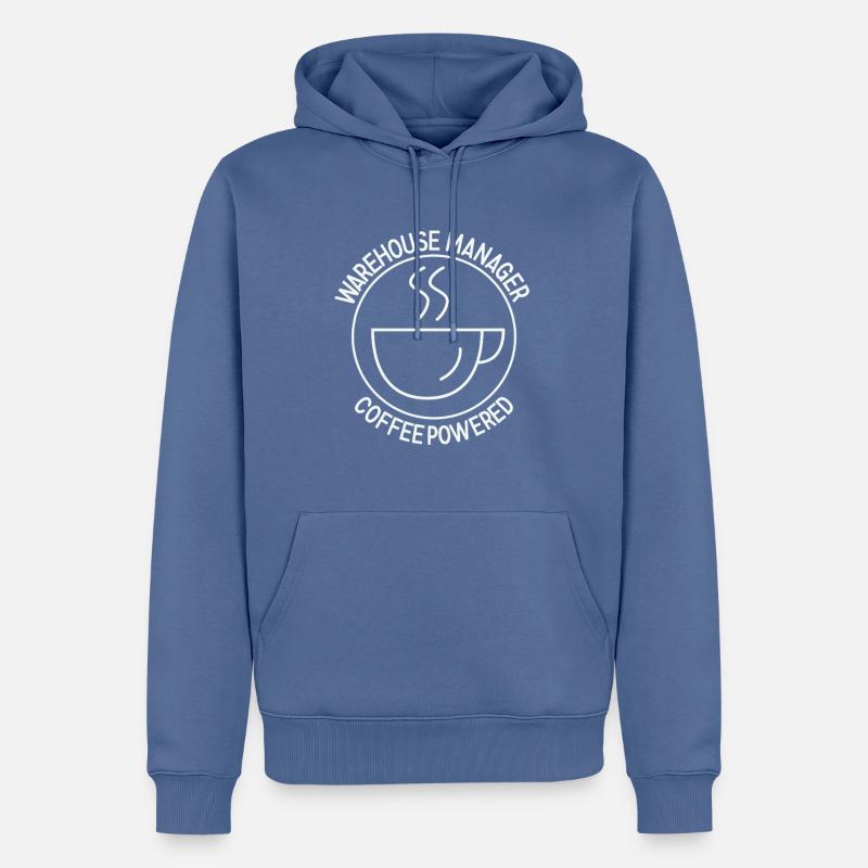 Warehouse Manager Coffee Powered - Männer Premium Bio Hoodie - Taubenblau
