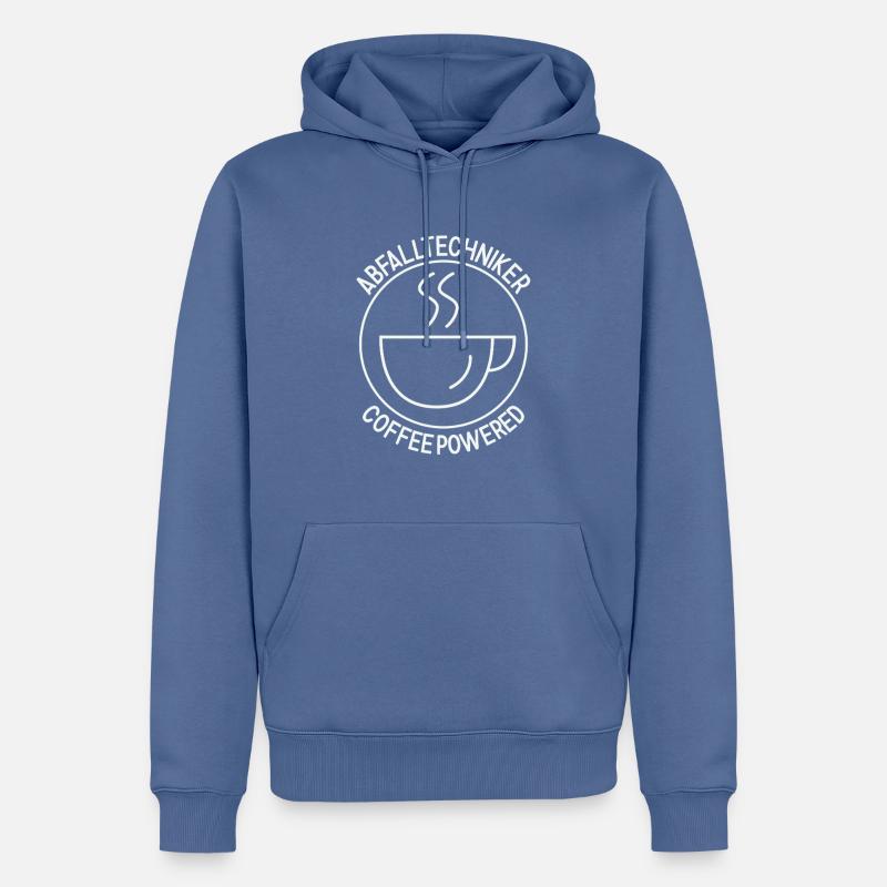 Abfalltechniker Coffee Powered - Männer Premium Bio Hoodie - Taubenblau