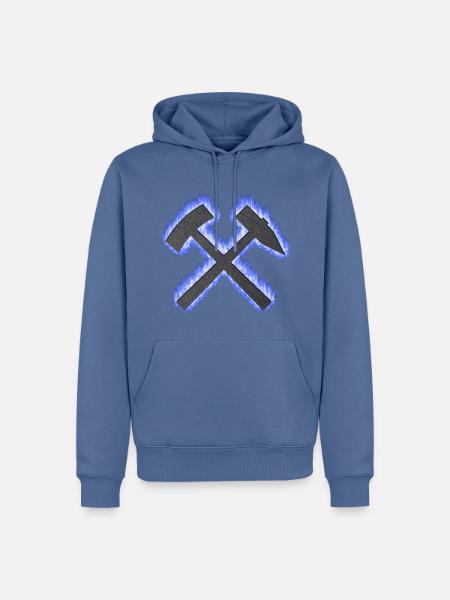 Hammer und Schlägel Bergbau Schalke Kohle Geschenk - Männer Premium Bio Hoodie - Taubenblau