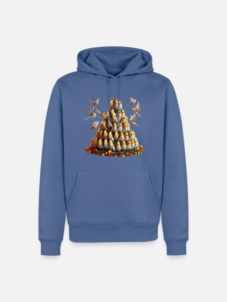 Weihnachtsbaum (02) - Männer Premium Bio Hoodie - Taubenblau