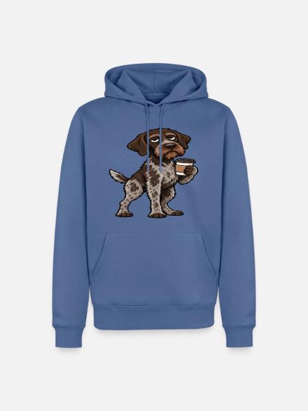 Deutsch Drahthaar Deutsch-Drahthaar Besitzer - Männer Premium Bio Hoodie - Taubenblau