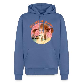 Fifi Brindacier Design Sois Plus Fifi - Sweat à capuche Premium bio Homme - bleu pigeon - Devant - Nico (187cm)