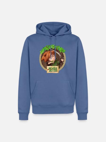 Robin Hood Schlitzohr Von Sherwood Portrait - Männer Premium Bio Hoodie - Taubenblau