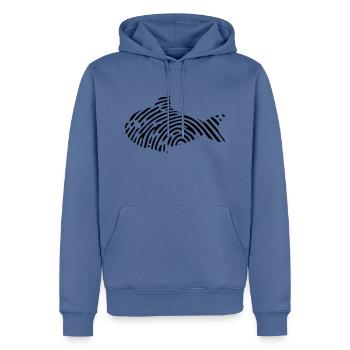 Empreinte digitale ADN ADN poisson poisson poisson pêcheur - Sweat à capuche Premium bio Homme - bleu pigeon - Devant - Nico (187cm)