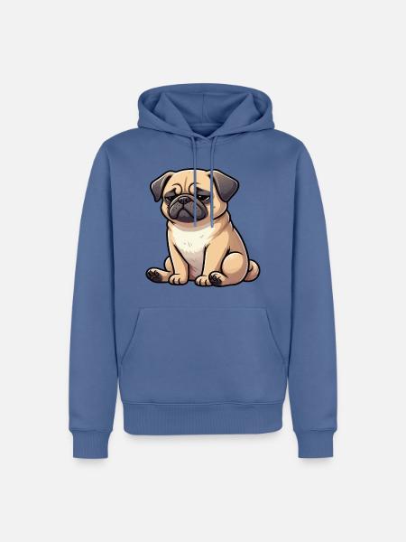 Mops Möpse Mopsbesitzer Mopsliebhaber Mopshalter - Männer Premium Bio Hoodie - Taubenblau