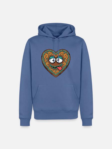 Lustiges Lebkuchenherz Bayern Kinder - Männer Premium Bio Hoodie - Taubenblau