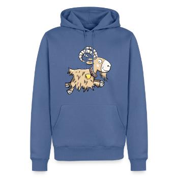 Sprunghafte Ziege I Widder I Ziegenbock Geschenk - Männer Premium Bio Hoodie - Taubenblau - Vorne - Nico (187cm)