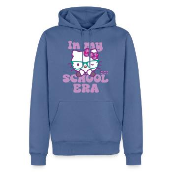 Hello Kitty With Glasses In My School Era - Men’s Premium Organic Hoodie - stone blue - Front - Nico (187cm)