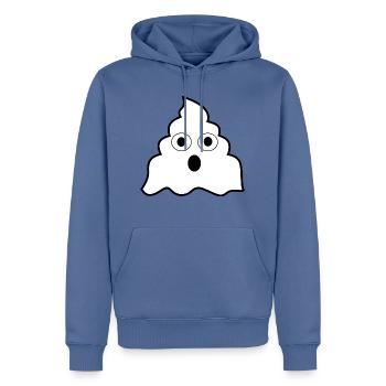 Drôle de merde fantôme - Sweat à capuche Premium bio Homme - bleu pigeon - Devant - Nico (187cm)