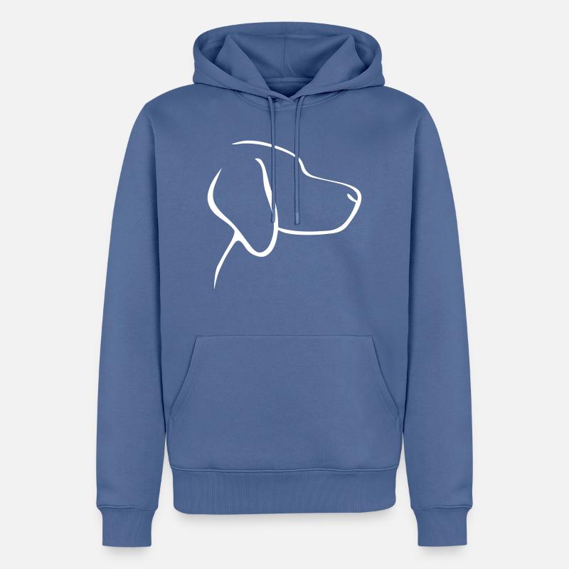 Chien - Sweat à capuche Premium bio Homme - bleu pigeon