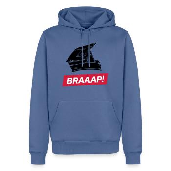 braaap! Dirt Bike Motocross Eat my dust - Männer Premium Bio Hoodie - Taubenblau - Vorne - Nico (187cm)