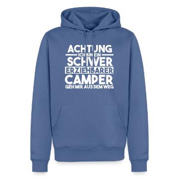 Wohnmobil Wohnwagen Caravan Camper Camping - Männer Premium Bio Hoodie - Taubenblau - Vorne - Nico (187cm)