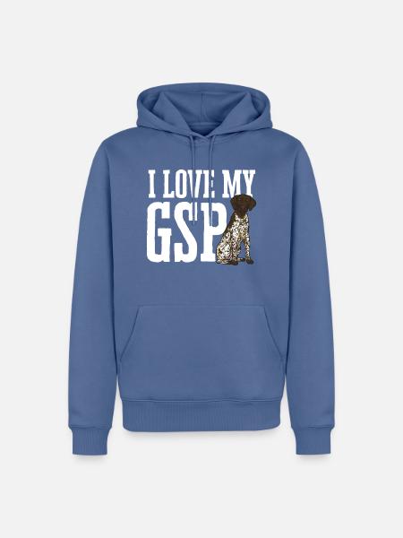 Deutsch Kurzhaar GSP Hund - Männer Premium Bio Hoodie - Taubenblau