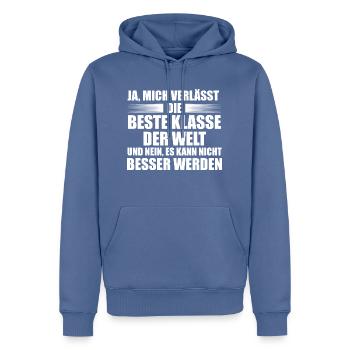 Lehrer Rente Renteeintritt Geschenk - Männer Premium Bio Hoodie - Taubenblau - Vorne - Nico (187cm)