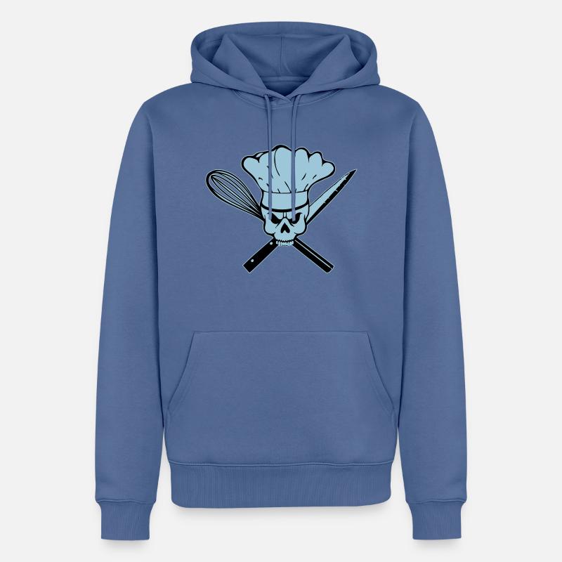 Koch Pirat oder Rebell Totenkopf - Männer Premium Bio Hoodie - Taubenblau