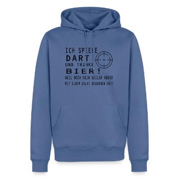 Darts Dart - Männer Premium Bio Hoodie - Taubenblau - Vorne - Nico (187cm)