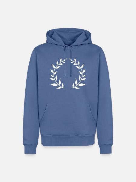 Wreath white - Men’s Premium Organic Hoodie - stone blue