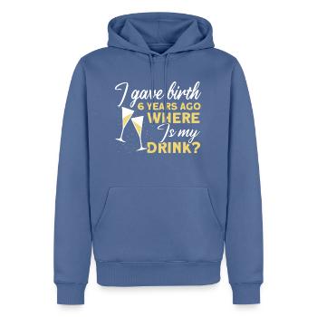 6. Geburtstag Bier Trinken Mutter Mama - Männer Premium Bio Hoodie - Taubenblau - Vorne - Nico (187cm)