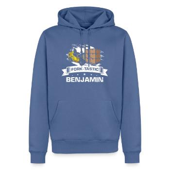 Gabelstaplerfahrer und Lagerhaus Gabestaplerfahrer - Männer Premium Bio Hoodie - Taubenblau - Vorne - Nico (187cm)
