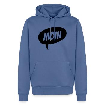 Moin - Männer Premium Bio Hoodie - Taubenblau - Vorne - Nico (187cm)