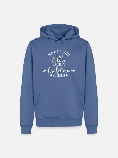 Schwangerschaftsankündigung Geschenkidee - Männer Premium Bio Hoodie - Taubenblau