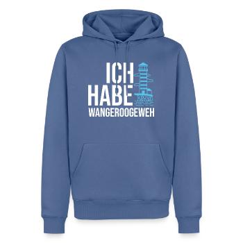 Wangerooge Norddeutschland Nordsee Geschenk - Männer Premium Bio Hoodie - Taubenblau - Vorne - Nico (187cm)