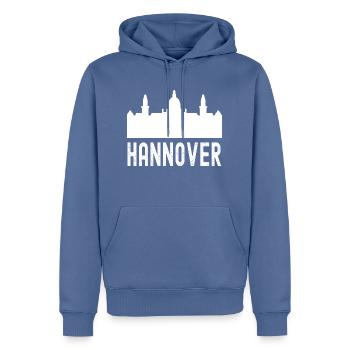 Hannover - Männer Premium Bio Hoodie - Taubenblau - Vorne - Nico (187cm)