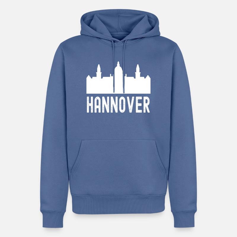 Hannover - Männer Premium Bio Hoodie - Taubenblau