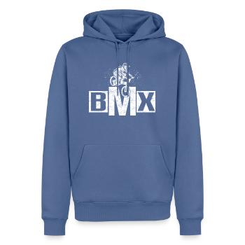 BMX cooles Retro Fan Geschenk Motiv für Junge Mädc - Männer Premium Bio Hoodie - Taubenblau - Vorne - Nico (187cm)