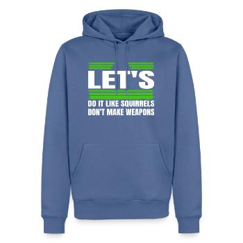 1960s bird peace symbol fun funny quote birthday - Männer Premium Bio Hoodie - Taubenblau - Vorne - Nico (187cm)