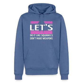 funky hippie festival anti war sayings heart - Männer Premium Bio Hoodie - Taubenblau - Vorne - Nico (187cm)