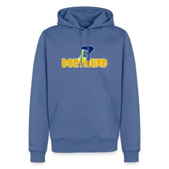 Anti Dortmund - Sweat à capuche Premium bio Homme - bleu pigeon - Devant - Nico (187cm)